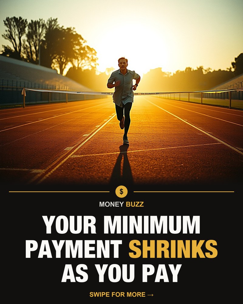 MoneyBuzz carousel cover: a runner sprinting down a track at sunrise