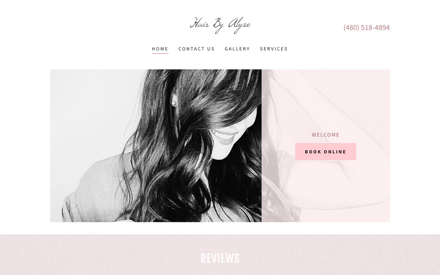Hair By Alyse — the site as it was